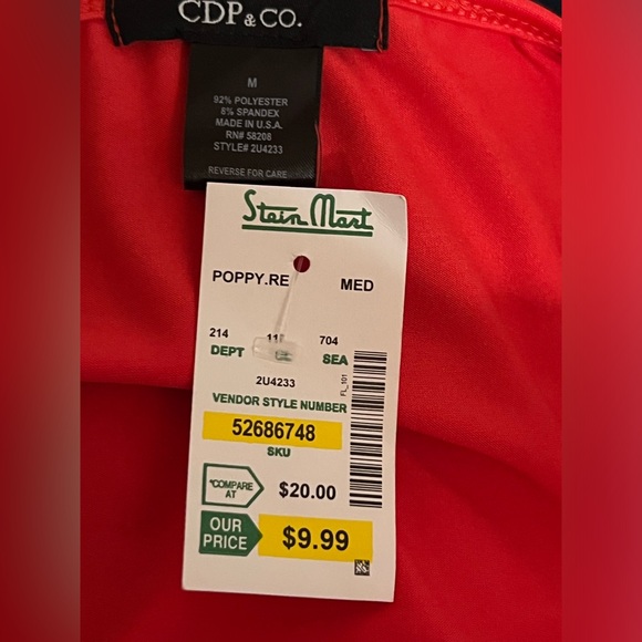 SOLD OUT- Spaghetti straps top tank. Medium size. Poppy Red color. NWT - Picture 4 of 4